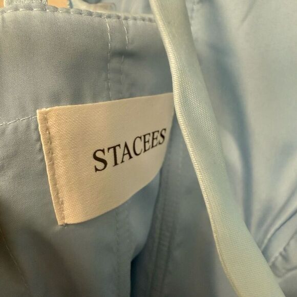 STACEES Cinderella blue prom/ wedding/ formal long mesh floral embroidered dres - Picture 9 of 9